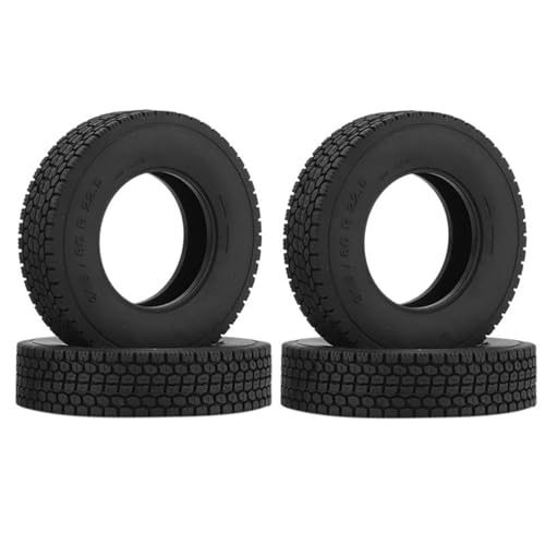 Kompatibel Mit Tamiya Für Man Für King Für ACTROS Für Scania 4 Stück 20 Mm Traktorreifen Für 1/14 RC Semi-Traktor-LKW-Kipper-Zubehör RC Auto Reifen Felgen von QAWSED