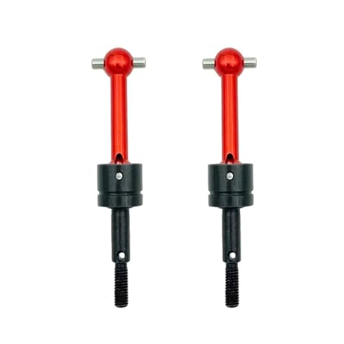 Kompatibel Mit Tamiya Für TT01 Für TT02 TA04 1/10 RC-Autoteile, Upgrade, Ersatzzubehör, Teile, Metall, CVD-Kardanwelle 53792 Antriebswelle RC(Red,2Pcs) von QAWSED