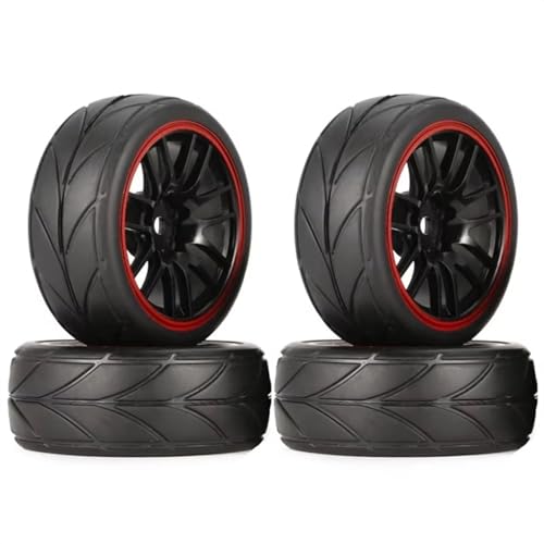 Kompatibel Mit Tamiya Für TT01 Für TT02 TA06 XV-01 Für HPI WR8 1/10 RC Für Rennwagenreifen Auf Der Straße Für Touring Drift Car Tire Wheel RC Auto Reifen Felgen von QAWSED