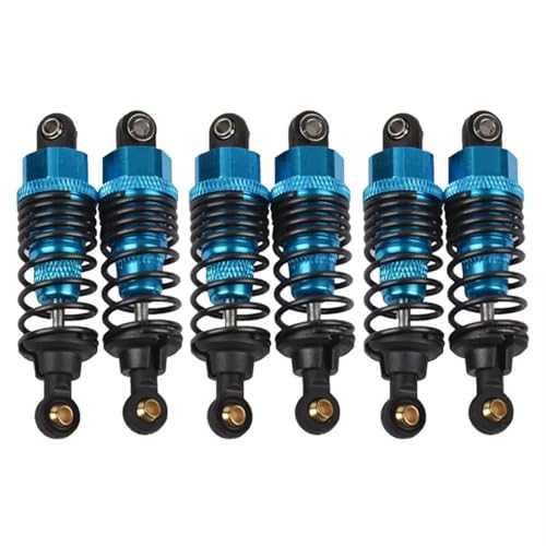Kompatibel Mit Tamiya G6-01 6X6 KONGHEAD Für King Für Chassis 1/18 Rc Auto-Upgrade-Teile 6 Stück Metallöl-Stoßdämpfer RC-Auto Stoßdämpfer(Blue) von QAWSED
