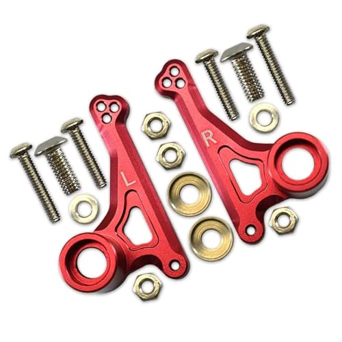 Kompatibel Mit Traxxas Für E-Revo 2.0 Für VXL 86086-4 Für Monster Truck 1/10 RC Car Upgrade Metall Front Kipphebel Set Shock Mount 5358 RC-Autozubehörteile(Red) von QAWSED