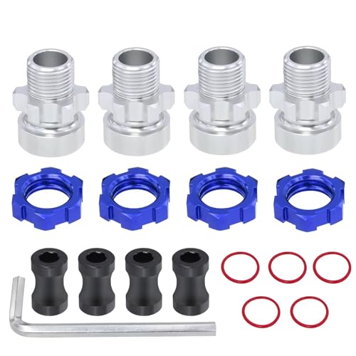 Kompatibel Mit Traxxas Für Slash 2wd Für Rustler Für Stampede Für Bandit 4WD 4X4 1/10 RC Autoteile Metallkeilrad-Sechskantnabenadapter RC-Autozubehörteile(Blue) von QAWSED