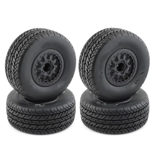 Kompatibel Mit Traxxas Für Slash Für Arrma Für Senton Für HuanQi 727 1/10 Rc Auto Short Course Truck 112 Mm Reifen Reifen 12 Mm Radsechskant 4 Stück RC Auto Reifen Felgen(D) von QAWSED