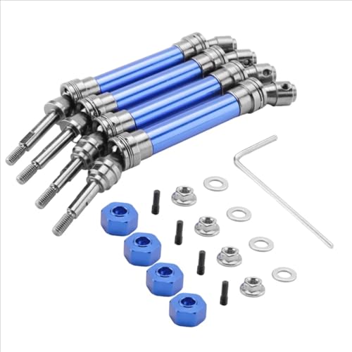 Kompatibel Mit Traxxas Für Slash Für Rustler Für Stampede Für Hoss Für VXL 4X4 1/10 RC-Autoteile, 4-teilige Metall-Antriebswelle Vorne Hinten, CVD Antriebswelle RC von QAWSED