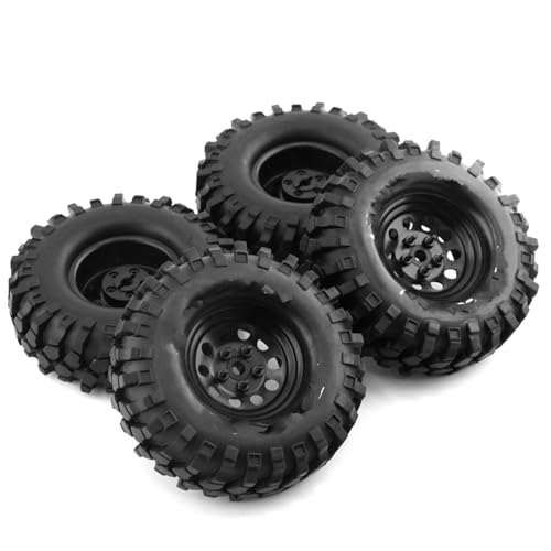 Kompatibel Mit Traxxas Für TRX4 Für Axial SCX10 90046 90047 MST 1/10 RC Crawler Auto 1,9" Gummireifen Beadlock Wheels Felgen RC Autoreifen RC Auto Reifen Felgen(Color1,110mm) von QAWSED