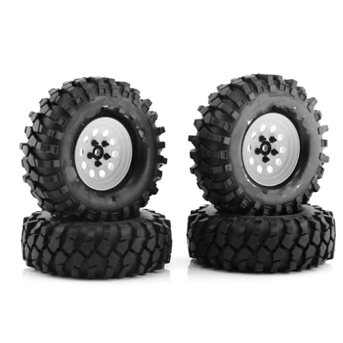 Kompatibel Mit Traxxas Für TRX4 Für Axial SCX10 90046 90047 MST 1/10 RC Crawler Auto 1,9" Gummireifen Beadlock Wheels Felgen RC Autoreifen RC Auto Reifen Felgen(Color2,90mm) von QAWSED