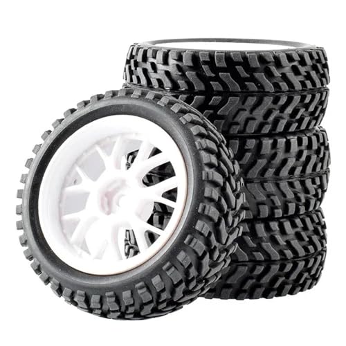 Kompatibel Mit Trxs Für HSP Für Tamiya Für HPI Für 1/10 On Road Wheels Drift Felgen 75mm RC Reifen Für Rc Car On-Road Drift Rock RC Autoreifen RC Auto Reifen Felgen(White) von QAWSED