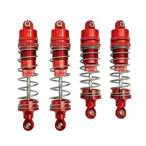 Kompatibel Mit WLtoys 104001 1/10 Fernbedienungsauto-Upgrade-Teile, Ersatzzubehör, 4-teiliger Stoßdämpfer Aus Metall RC-Auto Stoßdämpfer(Red) von QAWSED