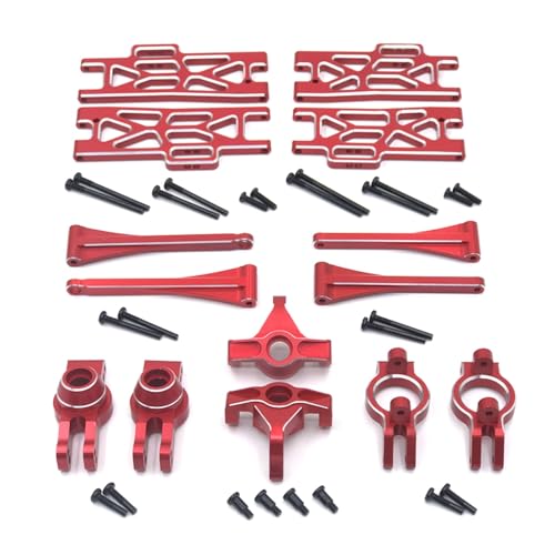 Kompatibel Mit WLtoys 104009 12402-A 12404 12409 1/10 1/12 RC Autoteile Metall-Upgrade C-für Sitz Für Schwingarm-Lenkschale 7er-Set RC-Autozubehörteile(Red) von QAWSED