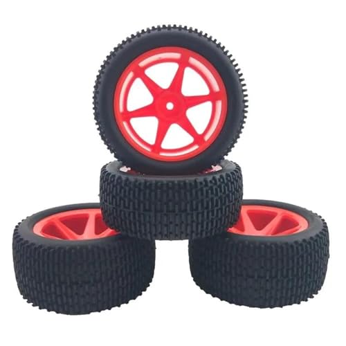 Kompatibel Mit WLtoys Für 144001-02 124019 124018 RC Auto Upgrade Rad Ersatz Par Große Reifen Verbreiterung Reifen Für 1/10 1/12 1/14RC Autos RC Auto Reifen Felgen(Red,B) von QAWSED