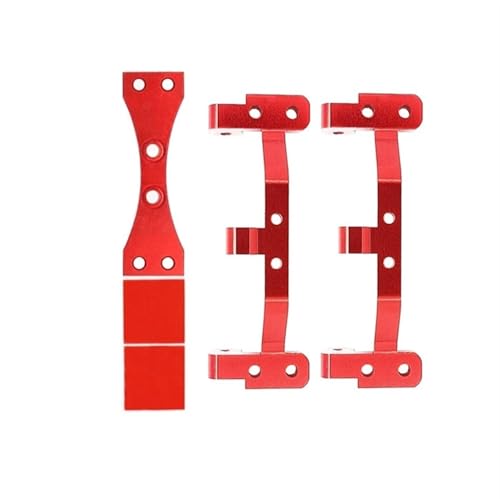 Kompatibel Mit WPL C14 C24 C34 C44 C54 1/16 RC Car Upgrade-Teilen, Metallverbindungsstangen-Montagebasis Und Achse Die Für Up-Servo-Halterung RC-Autozubehörteile(Red) von QAWSED