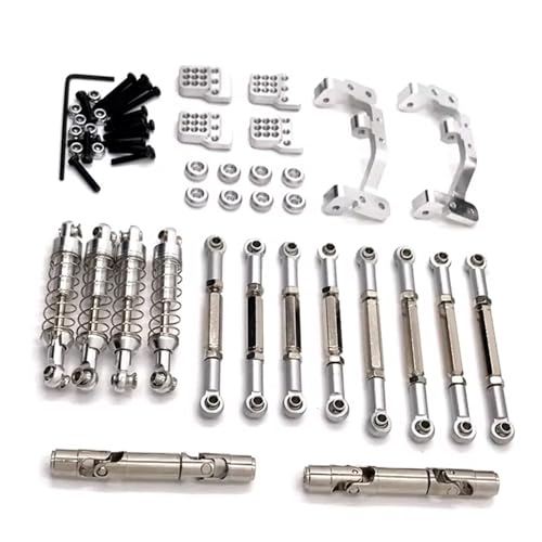 Kompatibel Mit WPL C14 C24 Für Feiyu FY003-5A Metall Upgrade Teile Spurstangen Antriebswellen Stoßdämpfer 1/16 RC Auto RC-Autozubehörteile(Silver) von QAWSED
