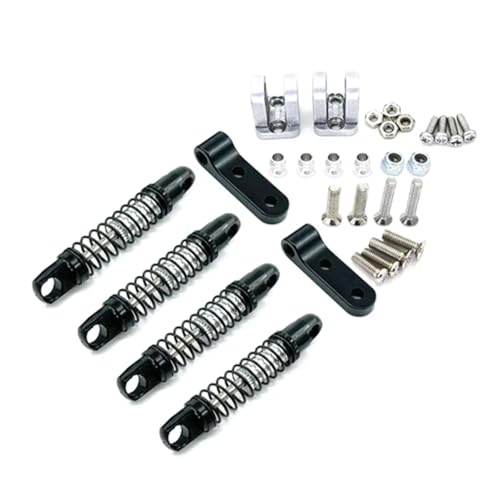 Kompatibel Mit WPL D12 1/10 RC-Auto-Upgrades, Teile, Zubehör, Metall, Stoßdämpfer Vorne Und Hinten Mit Fester Halterung RC-Auto Stoßdämpfer(Black) von QAWSED