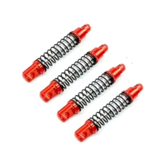 Kompatibel Mit WPL D12 1/10 RC-Auto-Upgrades, Teile, Zubehör, Metall, Stoßdämpfer Vorne Und Hinten Mit Fester Halterung RC-Auto Stoßdämpfer(Red) von QAWSED