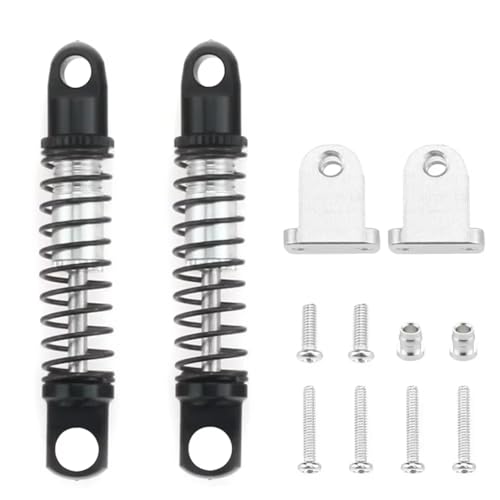 Kompatibel Mit WPL D12 RC-Auto-Upgrades, Zubehörteile Mit Festem Sitz, Getriebegehäuse, Getriebe, Stoßdämpfer Vorne Und Hinten RC-Auto Stoßdämpfer(Black Front) von QAWSED