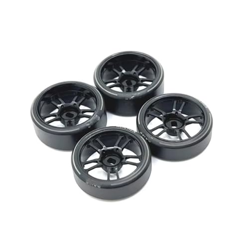 Kompatibel Mit Wltoys 284131 K969 K979 K989 P929 Für Kyosho Für Mini-Z 1:28 RC Auto Upgrades Teile 27 Mm Driftreifen Reifen Metallfelge RC Auto Reifen Felgen(Black) von QAWSED