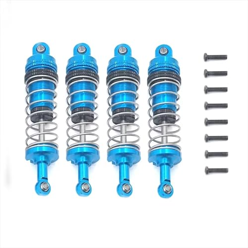 Kompatibel mit Wltoys 144001 144002 144010 124007 124008 124016 124017 124018 124019 RC-Auto-Upgrade-Teil, 4-teiliger Metall-Stoßdämpfer RC-Auto Stoßdämpfer(Blue) von QAWSED