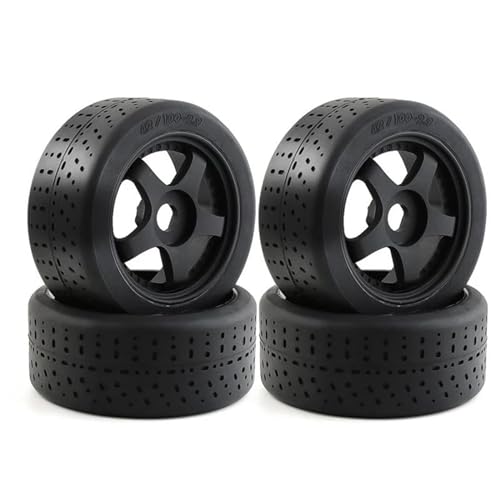 QAWSED Kompatibel Mit Arrma 1/7 Für Infraction Für Felony Für Grenzenlose RC-Auto-Upgrade-Teile, 4 Stück, 100 X 42 Mm, 5-Speichen-Reifen, 17 Mm Radsechskant RC Auto Reifen Felgen von QAWSED