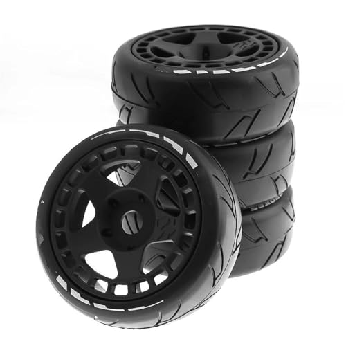 QAWSED Kompatibel Mit HSP Für ZD Für Racing Für HPI 1 Satz 105 Mm Gummireifen-Kunststoffrad Mit 17 Mm Adapter Für 1/8 On Road Rally RV RC-Auto RC Auto Reifen Felgen(Color2) von QAWSED