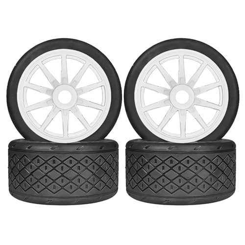 QAWSED Kompatibel Mit Infraction Für Limitless Für Felony Für FSR Für Model GT Für Arrma 1/7 RC-Autoteile 53/107 42/100 Reifen 17 Mm Felgensechskant RC Auto Reifen Felgen(White,4pcs 107mm) von QAWSED