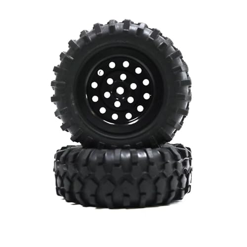 QAWSED Kompatibel Mit WPL D12 1/10 RC-Auto, Upgrade-Teil, Ersatzzubehör, Offroad-Radfelgen, Reifen, RC-Autoteil, RC-Radfelgen, Reifen RC Auto Reifen Felgen(Black) von QAWSED