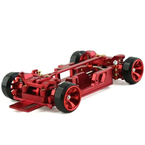 QAWSED RC Autozubehör Für Wltoys 284131 K969 K989 Für Mini-Q Metall 1/28 4X4 RC Auto Rahmen Ausrüstung Drift Racing Auto Modifikation Zubehör(Red) von QAWSED