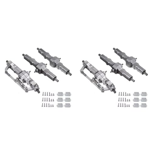 QAWSED Vorder Hinterachse RC Kompatibel Mit WPL B16 B36 FY004 1/16 RC Truck Car Upgrade-Teile Zubehör 2X Metall Vorne Mitte Hinten Brücke Achse Getriebe von QAWSED