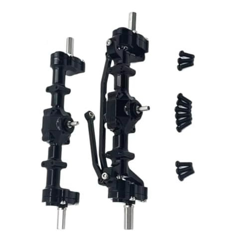 QAWSED Vorder Hinterachse RC Kompatibel Mit WPL C14 C24 C34 B14 B24 RC-Auto-Upgrade-Teilezubehör Vorder- Und Hinterportalbrücken-Achsdifferential-Montagesatz(Black) von QAWSED