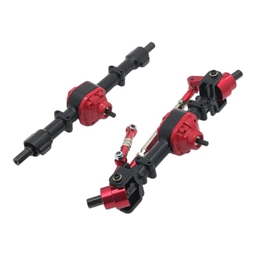 QAWSED Vorder Hinterachse RC Kompatibel Mit WPL C14 C24 C34 C44 B14 B24 1/16 RC-Auto-Upgrades, Teile, Modifikationszubehör, Metall-Vorder-/Hinterachsen-Set von QAWSED