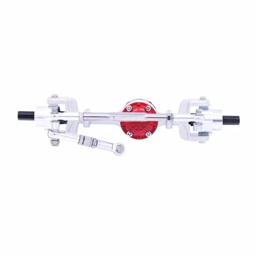 QAWSED Vorder Hinterachse RC Kompatibel Mit WPL C14 C24 C34 C44 B14 B24 4WD 6WD 1/16 RC Truck Cars Upgrades Teile Metallgetriebe Vorne Hinten Brückenachse(Silver,Front) von QAWSED