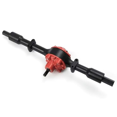 QAWSED Vorder Hinterachse RC Kompatibel Mit WPL D12 C14 C24 C24-1 B14 B24 B36 RC Für Mini-LKW-Autos, Upgrades, Teile, Zubehör, Metallgetriebe, Hinterachse(Black) von QAWSED