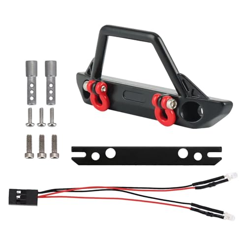 RC-Autostoßstange Kompatibel Mit Axial Für SCX24 Für Wrangler Für JLU Für Gladiator Für Deadbolt 1/24 RC Crawler Car Upgrade-Teile Frontstoßstange Mit Lichtern(Bumper A) von QAWSED