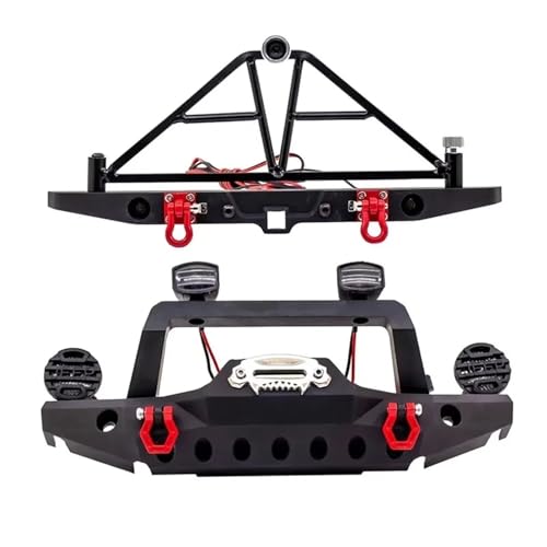 RC-Autostoßstange Kompatibel Mit Axial Für TRX4 Für SCX10 1/10 RC-Autoteilzubehör, Metall-Frontstoßstange, RC-Upgradeteil(Front and Rear) von QAWSED