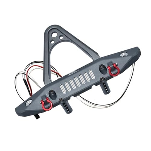 RC-Autostoßstange Kompatibel Mit Axial SCX6 AXI05000 Für JLU Metall-Frontstoßstange Mit Abschlepphakenlichtern 1/6 RC Crawler Auto-Upgrade-Teile(Gray) von QAWSED