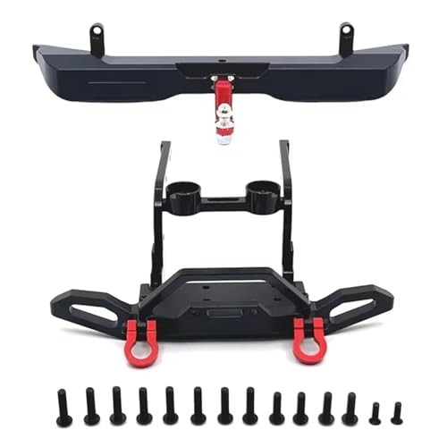 RC-Autostoßstange Kompatibel Mit MJX Für Hyper Go H12Y H12Y+ 1/12 RC Crawler Auto-Upgrade-Teile Aus Aluminiumlegierung, Zubehör Für Die Vordere Und Hintere Stoßstange(Black,Front and Rear) von QAWSED