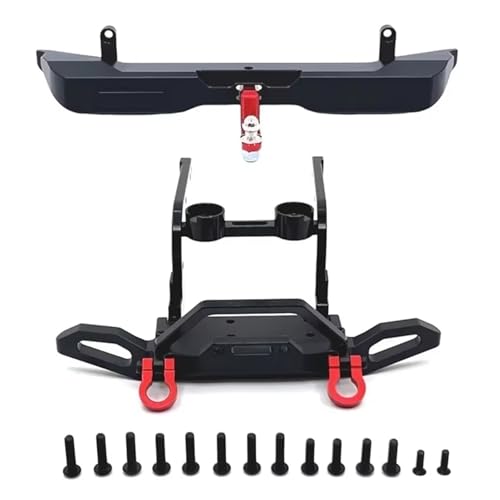 RC-Autostoßstange Kompatibel Mit MJX Für Hyper Go H12Y H12Y+ 1/12 RC Crawler Auto Upgrade Teile Zubehör Metall Vorne Hinten Stoßstange(Black,Front and Rear) von QAWSED