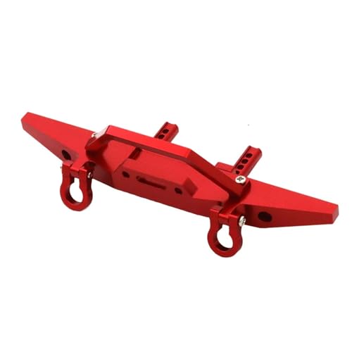 RC-Autostoßstange Kompatibel Mit MN 128 Metall-Front- Und Heckstoßstange Mit Abschlepphaken, 1/10 RC-Crawler-Auto, Upgrade-Teile, Zubehör(Red,Front Bumper) von QAWSED