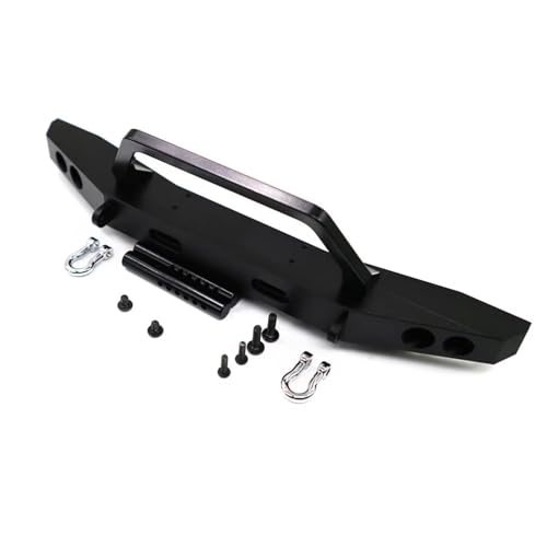 RC-Autostoßstange Kompatibel Mit RGT 86100 86100JC FTX5579 1/10 RC-Autoteil, 1 Stück, Aluminiumlegierung, Frontstoßstange, Upgrade-Teil, Zubehör(Black) von QAWSED