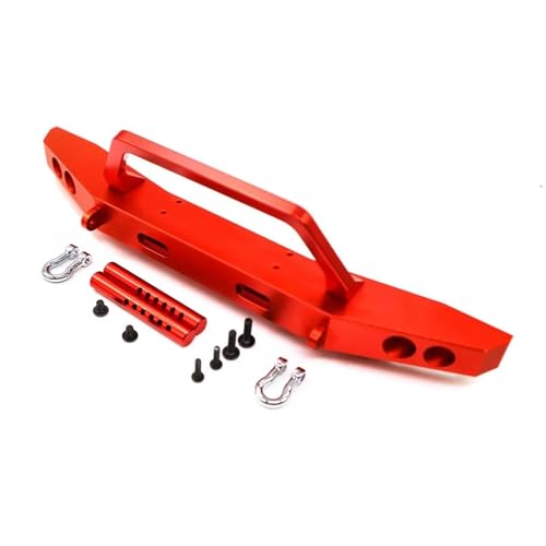 RC-Autostoßstange Kompatibel Mit RGT 86100 86100JC FTX5579 1/10 RC-Autoteil, 1 Stück, Aluminiumlegierung, Frontstoßstange, Upgrade-Teil, Zubehör(Red) von QAWSED