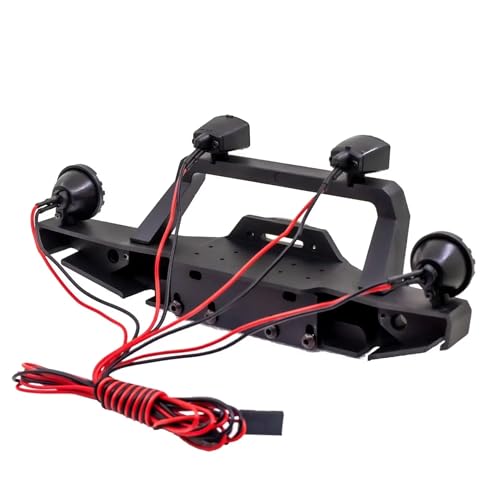 RC-Autostoßstange Kompatibel Mit SCX10 90046, Für TRX4, Für Axial, Für SCX10 III AX103007, 1/10 RC Crawler-Teil, Vordere Stoßstange Hinten, RC-Autostoßstange Mit Lichtern(Front) von QAWSED