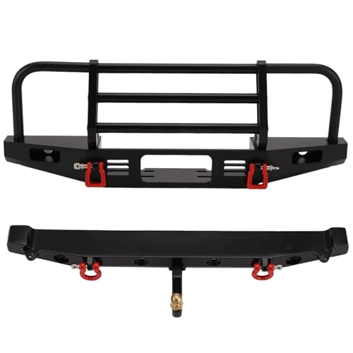 RC-Autostoßstange Kompatibel Mit TRX-4 Für Axial Für SCX10 1/10 RC Crawler-Upgrade-Teile RC-Auto Metall-Frontstoßstange Mit Licht Und Heckstoßstange von QAWSED