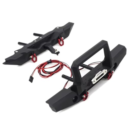 RC-Autostoßstange Kompatibel Mit TRX-4 Für Axial Für SCX10 1/10 RC Crawler-Upgrade-Teile RC-Car-Bull Bars Metall-Frontstoßstange Mit Licht Und Heckstoßstange(Front and Rear) von QAWSED
