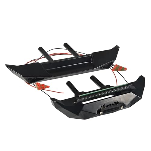 RC-Autostoßstange Kompatibel Mit TRX4 Für Axial Für SCX10 Für SCX10II 90046 1/10 RC-Auto, Metall-Frontstoßstange Hinten Mit Lichtern, Upgrade-Teile(Front and Rear) von QAWSED