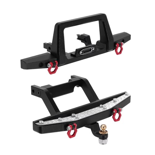 RC-Autostoßstange Kompatibel Mit TRX4M Für Defender 1/18 RC Crawler Upgrade-Teile Zubehör CNC Aluminium Vorne Hinten Stoßstange 4M-41(Front and Rear) von QAWSED