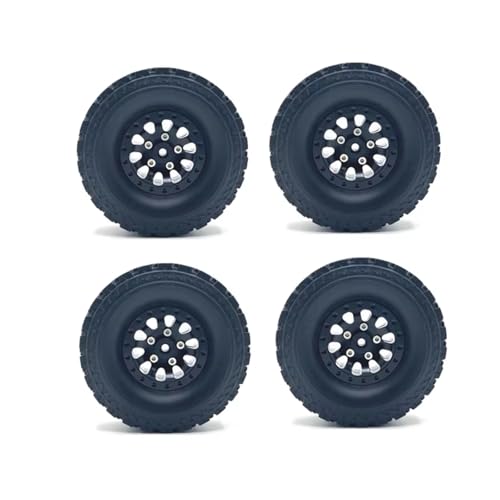 RC Autozubehör Kompatibel Mit WPL 1/16 Für MN 1/12 Für JJRC Für FeiYu RC Crawler Auto Truck Upgrade-Teile Zubehör Metall 4WD Klemmreifen Räder(Black) von QAWSED