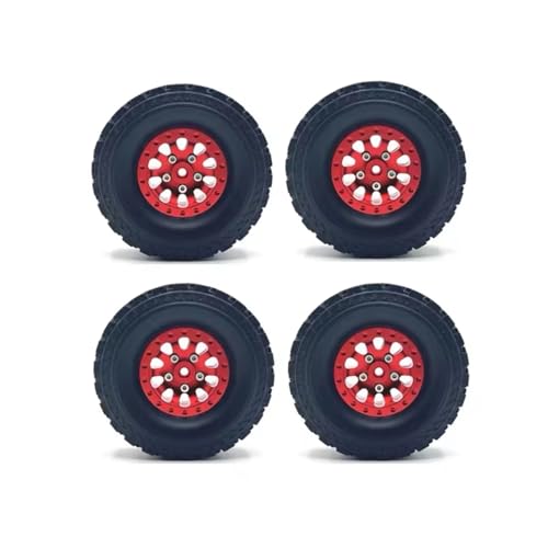 RC Autozubehör Kompatibel Mit WPL 1/16 Für MN 1/12 Für JJRC Für FeiYu RC Crawler Auto Truck Upgrade-Teile Zubehör Metall 4WD Klemmreifen Räder(Red) von QAWSED