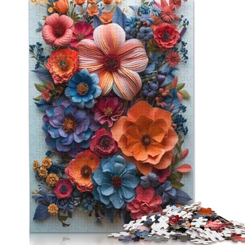 1000 Stück bunte Papierblumen, Puzzles für Erwachsene, Puzzle, Puzzles für Erwachsene, Lernspielzeug, 1000 Stück (75 x 50 cm) von QBIREX