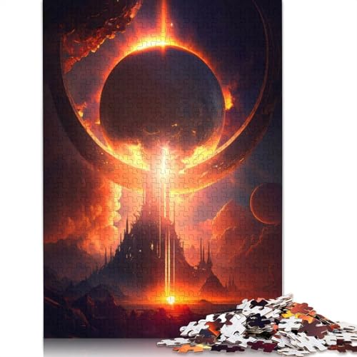 1000 Teile „Die Sonnenfinsternis“-Puzzle für Erwachsene, Schwierigkeitsgrad: Puzzle, Lernspielzeug, Spiele, Familiendekoration (75 x 50 cm) von QBIREX