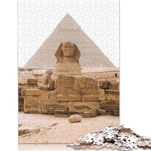 1000 Teile Ägypten, Pyramiden von Gizeh, Wüste für Erwachsene, schwierige Holzpuzzles, Puzzles für Erwachsene, Lernspiel, Herausforderungsspielzeug, 1000 Stück (75 x 50 cm) von QBIREX