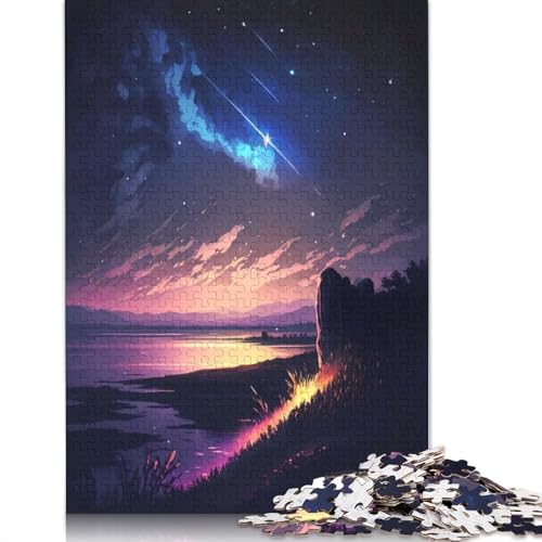 1000 Teile Anime Galaxy View Puzzle, Schwierigkeitsgrad für Erwachsene, Lernspielzeug, Spiele, (38 x 26 cm) von QBIREX